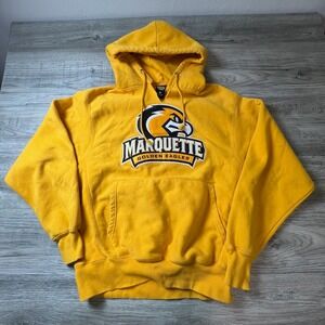 Signature Concepts Marquette Hoodie Mens M Yellow Golden Eagles Embroidered NCAA